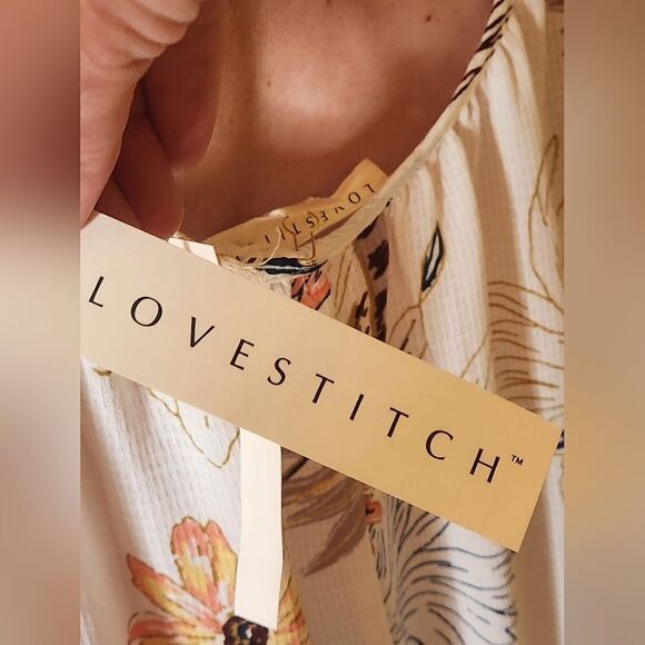 NWT Lovestitch One Size Slvless Floral Print Up/ Down Women's Maxi Dress - Picture 2 of 14